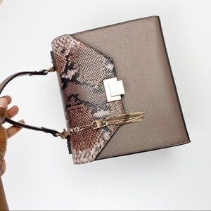 Brown faux snake skin bag / purse